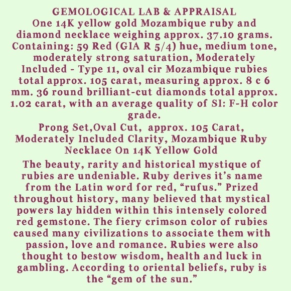 🌟SOLD!🌟14K Mozambique Ruby/ Diamond Necklace - Picture 7 of 8